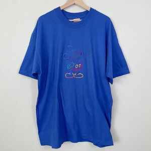 Mickey Inc Royal Blue Embroidered Mickey Mouse T-shirt